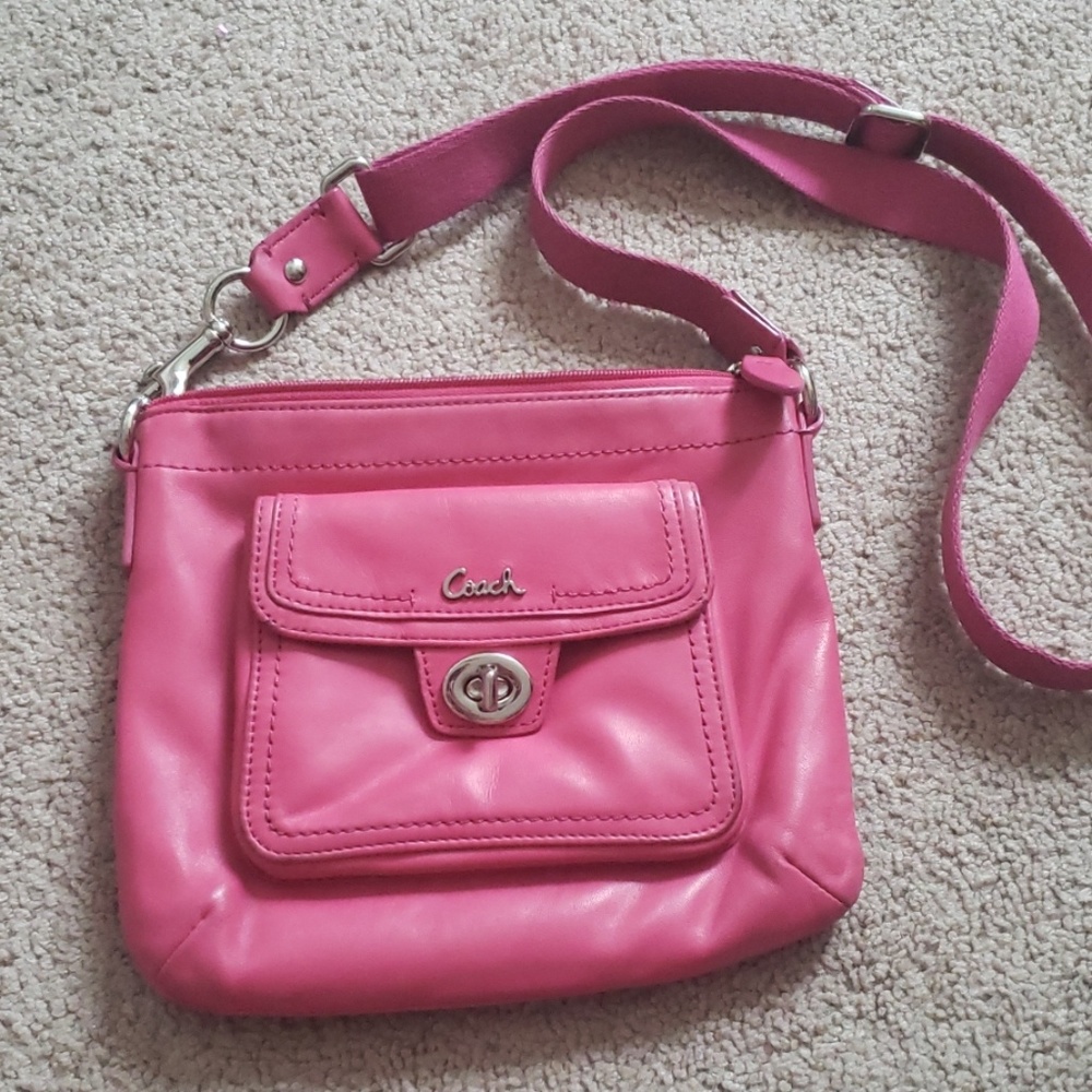 Bright pink coach  crossbody
